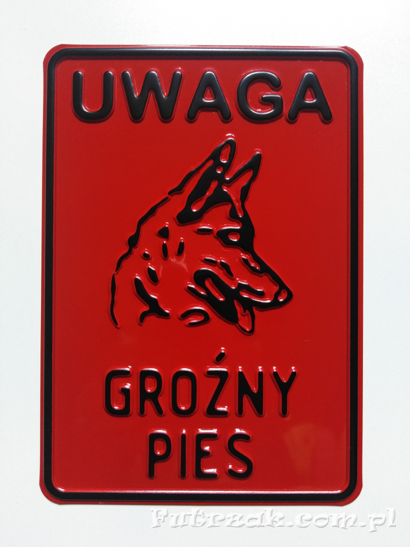 Tabliczka ostrzegawcza, metalowa-"UWAGA GROŹNY PIES" Tabliczka ostrzegawcza, metalowa-"UWAGA GROŹNY PIES"