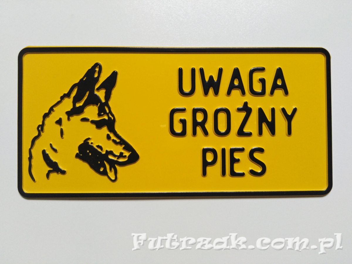 Tabliczka ostrzegawcza, metalowa-"UWAGA GROŹNY PIES" Tabliczka ostrzegawcza, metalowa-"UWAGA GROŹNY PIES"