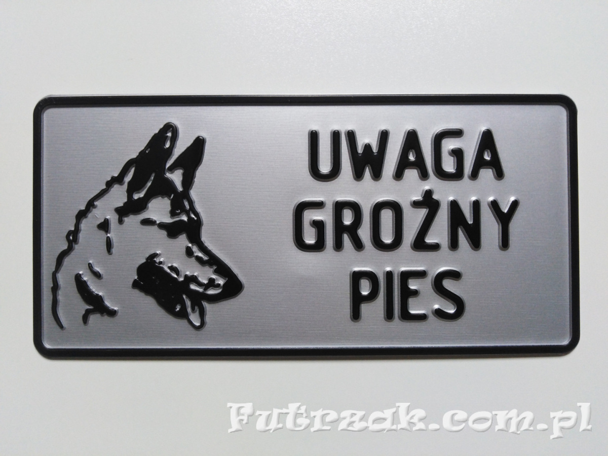 Tabliczka ostrzegawcza, metalowa-"UWAGA GROŹNY PIES" Tabliczka ostrzegawcza, metalowa-"UWAGA GROŹNY PIES"