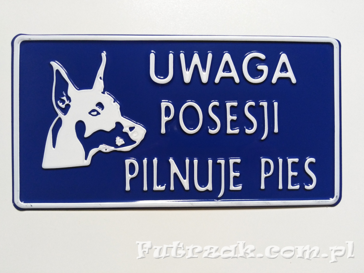 Tabliczka ostrzegawcza, metalowa-"UWAGA POSESJI..." Tabliczka ostrzegawcza, metalowa-"UWAGA POSESJI..."