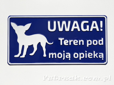 Tabliczka ostrzegawcza, metalowa-"UWAGA! Teren..." Tabliczka ostrzegawcza, metalowa-"UWAGA! Teren..."