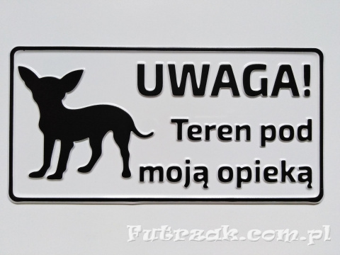 Tabliczka ostrzegawcza, metalowa-"UWAGA! Teren..." Tabliczka ostrzegawcza, metalowa-"UWAGA! Teren..."