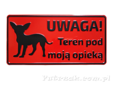 Tabliczka ostrzegawcza, metalowa-"UWAGA! Teren..." Tabliczka ostrzegawcza, metalowa-"UWAGA! Teren..."
