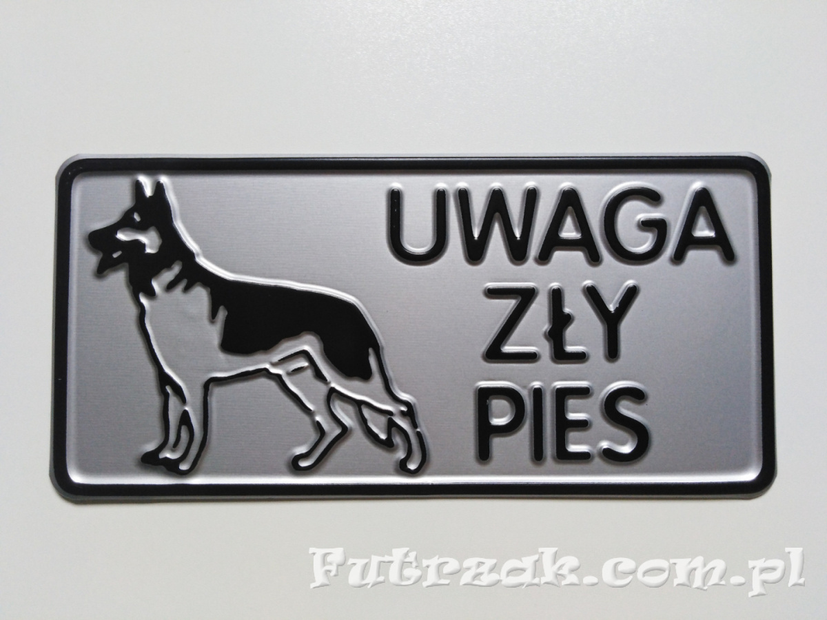 Tabliczka ostrzegawcza, metalowa-"UWAGA ZŁY PIES" Tabliczka ostrzegawcza, metalowa-"UWAGA ZŁY PIES"