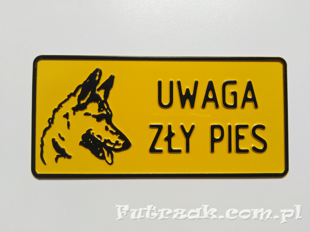 Tabliczka ostrzegawcza, metalowa-"UWAGA ZŁY PIES" Tabliczka ostrzegawcza, metalowa-"UWAGA ZŁY PIES"