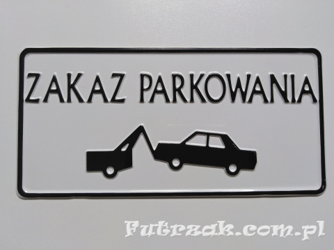 Tabliczka ostrzegawcza, metalowa-"ZAKAZ PARKOWANIA"