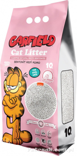 Żwirek Garfield biały bentonit baby powder 10l