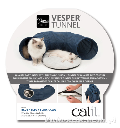 Tunel do zabawy dla kota Vesper niebieski Tunel do zabawy dla kota Vesper niebieski