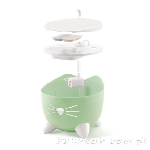 Catit Pixi Fountain Combo fontanna zielona dla kota+miska+filtry