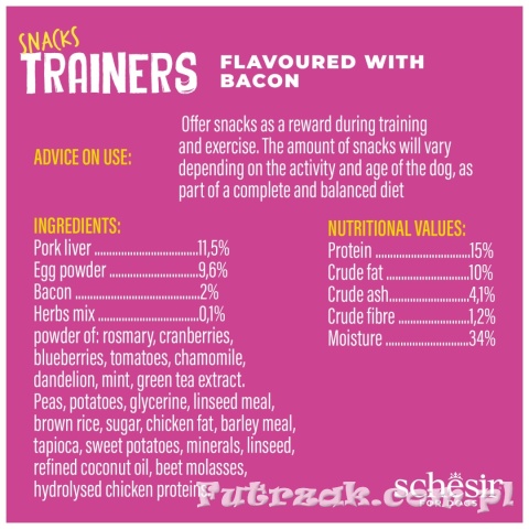 Schesir Dogs Trainers Soft and Chewy Bacon 113g
