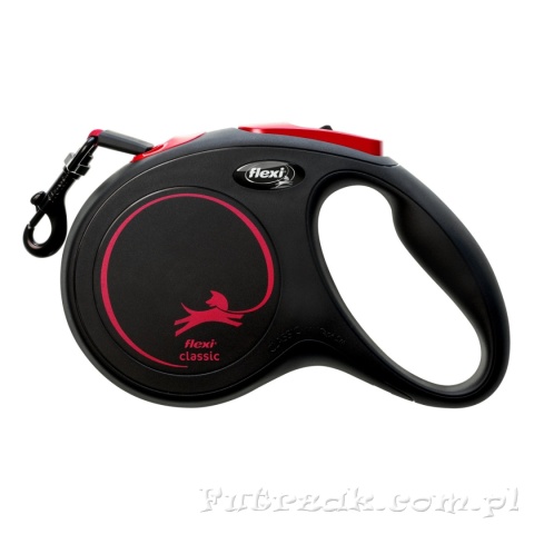 Smycz automatyczna New Classic black fire M/5m taśma